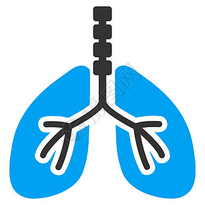 肺部图标呼吸系统图标身体解剖学生物学灰色肺炎病人支气管解剖胸部疾病背景