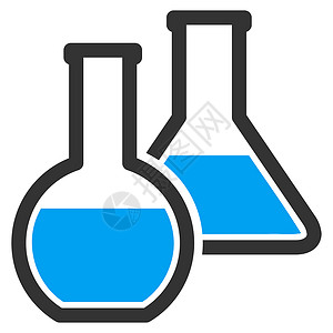 化学实验图标Glass 瓶状玻璃图标知识管子瓶子化学品蓝色科学玻璃容器灯泡液体背景