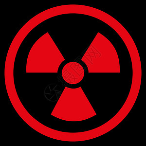 铀辐射危险图标警告警报原子安全信号注意力放射性风险黑色背景插画