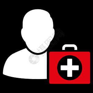 急救人图标急救员医院黑色护士志愿者字形工具医生医师救援背景图片