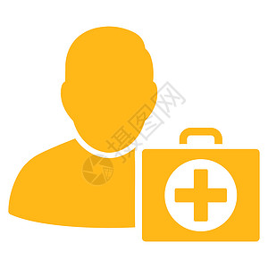 急救人图标医生工具护理人员急救员志愿者药店医院黄色紧迫感急救背景图片