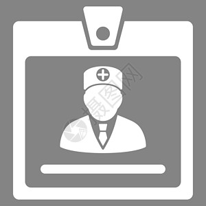医生徽章图标用户字形障碍护理人员经理医师老板帐户认证卡片背景图片