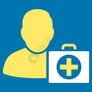 急救人图标背景医疗情况医院志愿者成套紧迫感帮助黄色医师背景图片