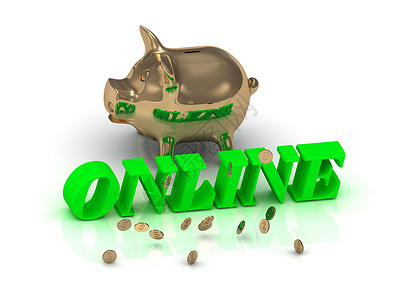 onlineONLINE - 绿色亮信和金猪的注册背景