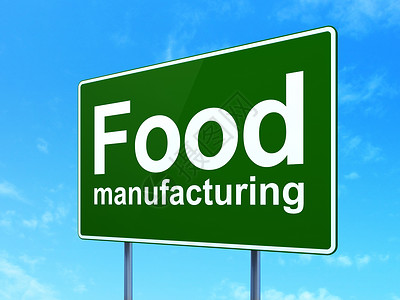 工厂招牌素材制造概念 公路路牌食品制造背景标志性食品制造背景