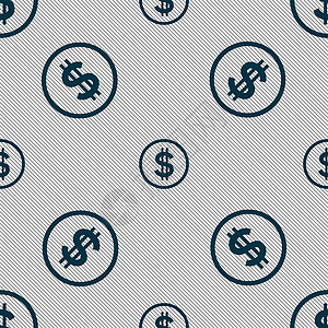 美元图标符号 无缝模式 带有几何纹理 矢量宝藏现金成功支付金融硬币艺术货币插图商业背景图片
