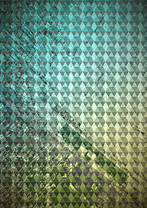 光梯度背景和数字凸紫旗上的三角形镶嵌蓝色正方形粉碎六边形黄色背景图片