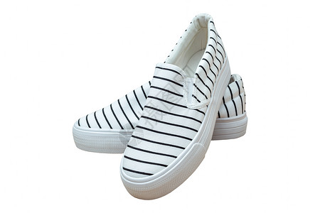 条纹运动鞋老的白色的高清图片
