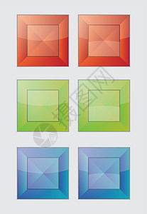 六色平方徽章或按钮插图控制桌子别针活动横幅界面正方形空白网站背景图片