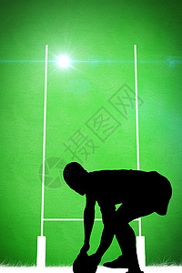 橄榄球播放器轮光的复合图像竞技运动运动员分数插图体育竞赛帖子背景图片