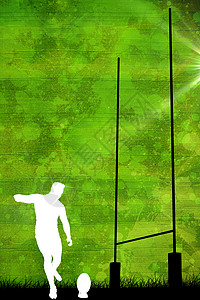 橄榄球播放器轮光的复合图像运动风化竞技体育竞赛飞溅帖子分数橙子运动员背景图片
