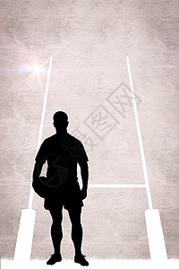 橄榄球播放器轮光的复合图像竞技体育帖子墙纸分数运动竞赛运动员背景图片