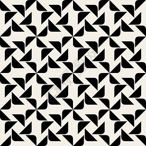圆角三角形无矢量接缝黑白圆圆角三角广场方形几何模式风格角落包装白色装饰品纺织品三角形黑色装饰织物插画