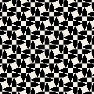 无矢量接缝黑白十字箭头形状 几何模式背景图片