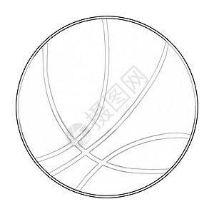 篮球漫画插图 图画书系列 运动球 篮球 柔和的细线 打印出来 用色彩让它栩栩如生！出色的轮廓/素描/线条艺术设计背景