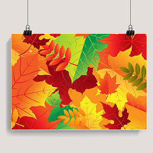 秋季班纳销售树叶横幅叶子植物框架团体环境植物学打印背景图片