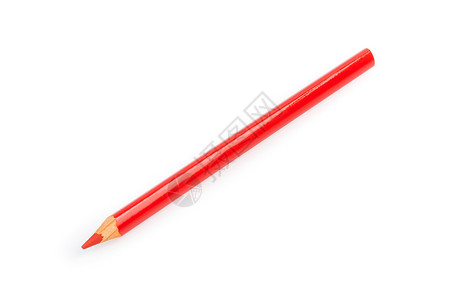 孤立的红铅笔乐器补给品学校宏观艺术家办公室教育学习石墨工具背景图片