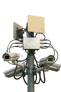 闭合电路照相机安全反恐监视器镜片控制视频技术保安设备威慑背景图片