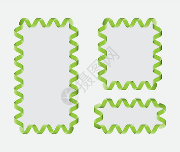 丝带框架插图标签漩涡中医绿色背景图片