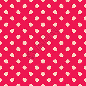 红色背景粉红波尔卡点的平面矢量模式背景图片