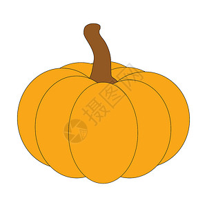 万圣节南瓜矢量插图在白色背景中被孤立蔬菜橙子卡通片标识季节背景图片