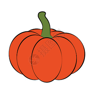 万圣节南瓜矢量插图在白色背景中被孤立橙子季节卡通片蔬菜标识背景图片