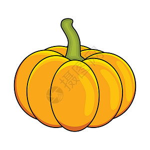 万圣节南瓜矢量插图在白色背景中被孤立蔬菜季节标识橙子卡通片背景图片