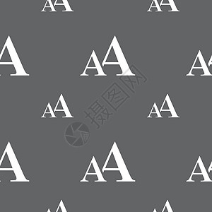 大字体 AA 图标符号 灰色背景上的无缝模式 矢量技术按钮教育学习插图学校学生背景图片
