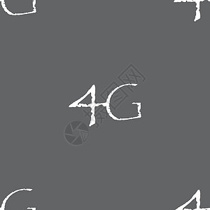 4G 符号图标 移动电信技术符号 灰色背景上的无缝模式 矢量令牌标准数据邮票标签质量互联网插图框架边界背景图片