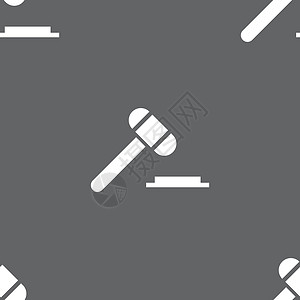 权威图标锤子法官图标 在灰色背景上的无缝模式 矢量惩罚法律诉讼自由立法圆圈命令判决书插图诚实设计图片