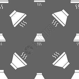 灰色称重器厨房引擎盖图标符号 灰色背景上的无缝模式 矢量排气房子吸气器器具家务技术艺术网络兜帽烹饪设计图片