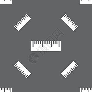 标尺符号图标 学校工具符号 灰色背景上的无缝模式 矢量令牌统治者测量邮票绘画质量数学创造力按钮直尺背景图片