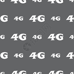 4G 符号图标 移动电信技术符号 灰色背景上的无缝模式 矢量数据标准电话按钮插图邮票标签框架令牌互联网背景图片