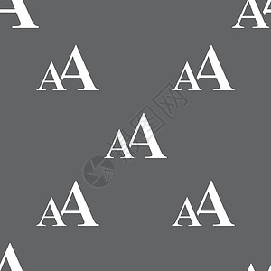 大字体 AA 图标符号 灰色背景上的无缝模式 矢量教育学校插图技术按钮学生学习背景图片