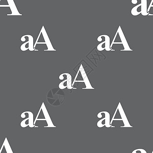 宽字体 aA 图标符号 灰色背景上的无缝模式 矢量学习技术按钮学生教育插图学校背景图片