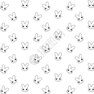 兔子模式白色绘画墙纸插图卡通片红色艺术背景图片