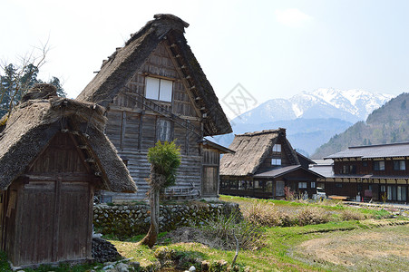 白川果旅行农村世界遗产场地观光房子背景图片