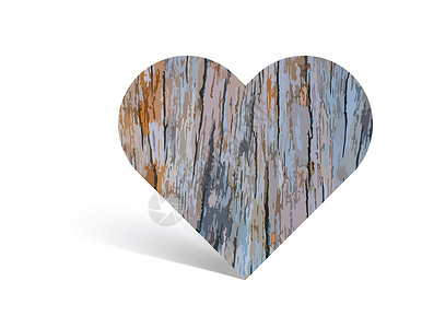 心脏形状木型木形图案的纹理插画