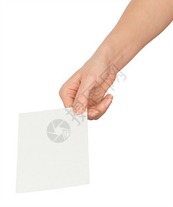 女性右手提供空白纸背景图片