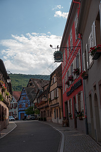 Alsace的Andlau村酒路旅游旅行假期村庄背景图片
