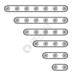 可转向轮6个传送带 许多可旋转轮设计图片
