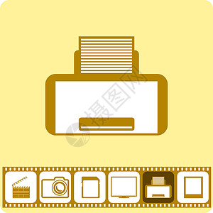 照片服务 矢量说明印刷加工载体镜头电影卡片记忆拍摄打印机电脑背景图片