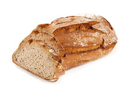 新鲜面包食物硬皮横截面产品背景图片
