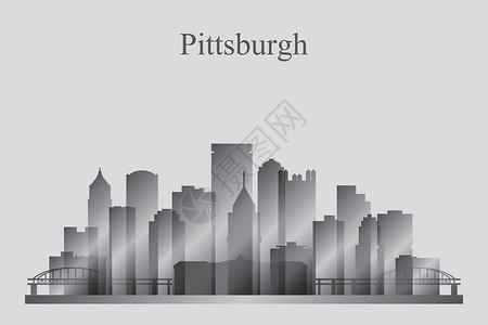 宾夕法尼亚匹兹堡市天线灰度环形光影设计图片