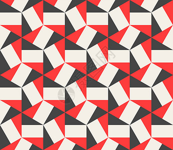 无矢量接缝的黑红白六边形三角形矩形模式背景图片