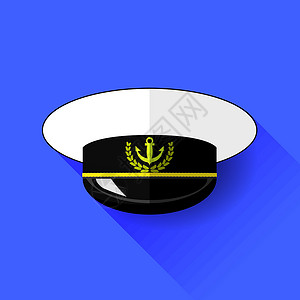 海军帽孤立的Seilor 帽子图标插画