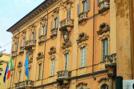 意大利帕维亚的罗科风格宫殿背景图片