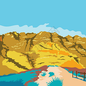 上汽红岩红岩峡谷 WPA艺术保护区地理插图年代管理地质学场景艺术品进度插画
