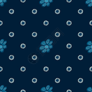 蓝花无缝的蓝花图案背景矢量花朵花卉模式背景图片