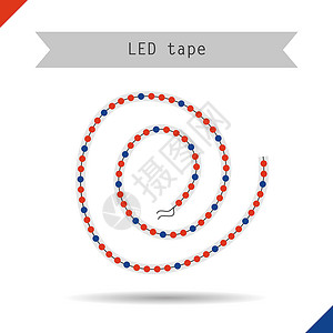 植物图标 LED 灯插图圆圈绘画灯泡反射辅助磁带照明情况创新背景图片